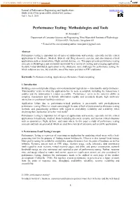 Performance Testing: Methodologies and Tools