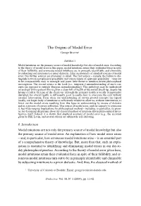 The Origins of Modal Error