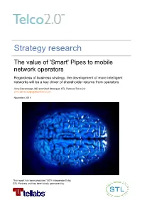 The Value of 'Smart' Pipes to Mobile Network Operators