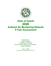 2020 Ambient Air Monitoring Network 5-Year Assessment