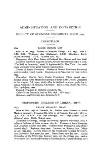 Administration and Instruction