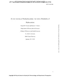 An Active Metabolite of Hydrocodone