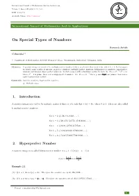 On Special Types of Numbers