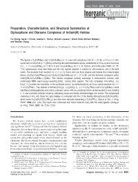 Preparation, Characterization, and Structural Systematics of Diphosphane and Diarsane Complexes of Indium(III) Halides