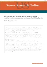 Running Head: Negative Interpretive Bias Acquisition