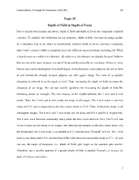 Topic 85 Depth of Field & Depth of Focus