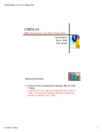 Valence Bond Theory