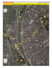 BUDAPEST-Sightseeing Survey at Google Maps, According to Listed S/N