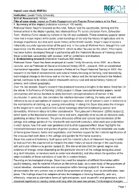(Ref3b) Institution: Leeds Trinity University Unit of Assessment: History Title of Case Study: Impact on Public Engagement with Popular Presentations of the Past 1