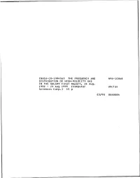 THE FREQUENCY and N96-10868 DISTRIBUTION of HIGH-VELOCITY GAS in the GALAXY Final Report, 24 Aug