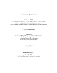 Transculturals As Agents of Change by Chris J. Harriss B.A. In