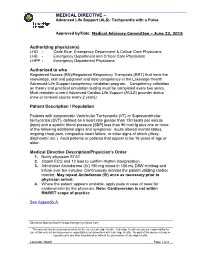 Advanced Life Support (ALS): Tachycardia with a Pulse