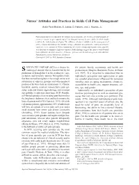 Nurses' Attitudes and Practices in Sickle Cell Pain Management