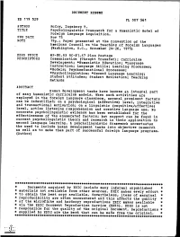 Psycholinguistic Framework for a Humanistic Model of Foreign Language Acquisition