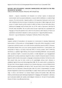 Rhetoric and Psychopathy: Linguistic Manipulation and Deceit in the Final Interview of Ted Bundy Rebecca Smithson (English Language and Linguistics)