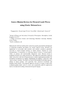 Source Illusion Devices for Flexural Lamb Waves Using Elastic Metasurfaces