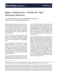 Apple V. Amazon.Com – the War for "App" Dominance Advances