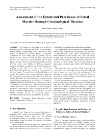 Assessment of the Extent and Prevalence of Serial Murder Through Criminological Theories