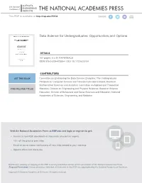 Data Science for Undergraduates: Opportunities and Options
