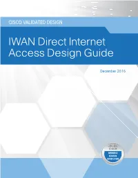 IWAN) Direct Internet Access (DIA