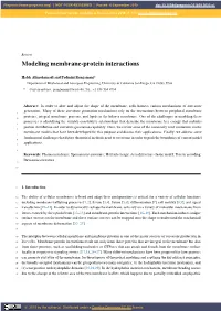 Modeling Membrane-Protein Interactions
