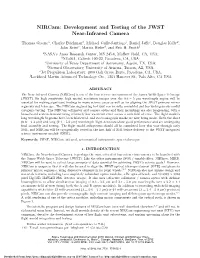 Nircam: Development and Testing of the JWST Near-Infrared Camera