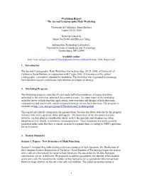 The Second Cryptographic Hash Workshop