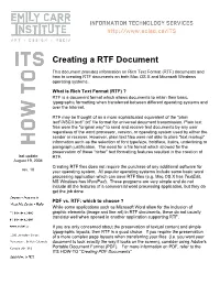 Creating a RTF Document