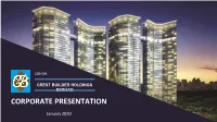 Crest Builder Holdings Berhad Corporate Presentation