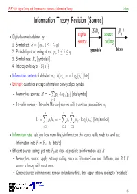 Information Theory Revision (Source)