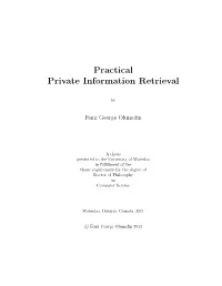 Practical Private Information Retrieval
