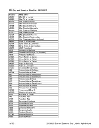 20130825 Bus and Streetcar Stop List.Xlsx Alphabetized RTA Bus and Streetcar Stop List - 08/25/2013