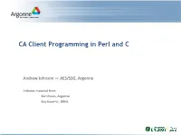 CA Client Programming in Perl and C