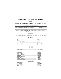 Directory of Members of the House of Representatives