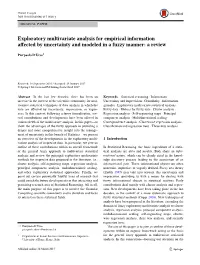 Exploratory Multivariate Analysis for Empirical Information Affected by Uncertainty and Modeled in a Fuzzy Manner: a Review