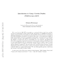 Introduction to Gauge/Gravity Duality (TASI Lectures 2017)