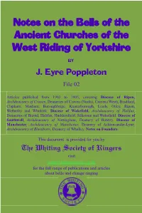 Notes on the Bells of the Ancient Churches of the West Riding of Yorkshire