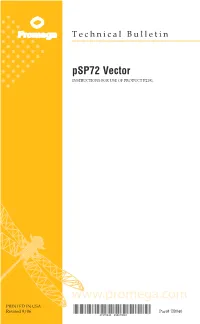 Psp72 Vector INSTRUCTIONS for USE of PRODUCT P2191