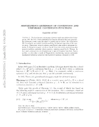 Simultaneous Extension of Continuous and Uniformly Continuous Functions