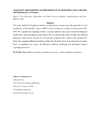 Analysing the Biophysical Performance of Argentina Using the Mfa Methodology (1970 -2009)