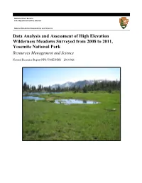 Analysis of High-Elevation Wilderness Meadows to Inform Meadow Monitoring and Management of Pack Stock