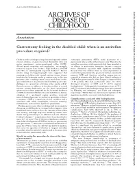 Annotation Gastrostomy Feeding in The