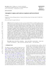 Atmospheric Regimes and Trends on Exoplanets and Brown Dwarfs