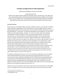 Concepts and Approaches for Mars Exploration1