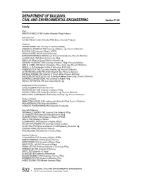 DEPARTMENT of BUILDING, CIVIL and ENVIRONMENTAL ENGINEERING Section 71.50