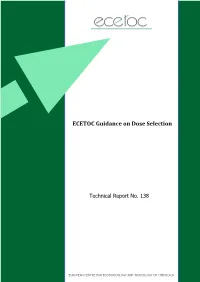 ECETOC Guidance on Dose Selection