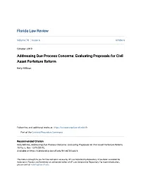 Evaluating Proposals for Civil Asset Forfeiture Reform