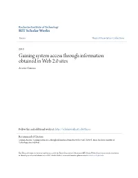 Gaining System Access Through Information Obtained in Web 2.0 Sites Arsenio Guzmán