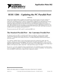 IEEE 1284 – Updating the PC Parallel Port