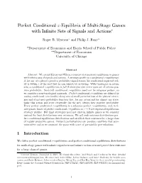 Perfect Conditional E-Equilibria of Multi-Stage Games with Infinite Sets